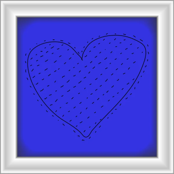 Semplice scarabocchio disegnato a mano di un cuore d'amore — Vettoriale Stock