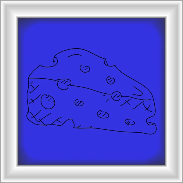 Einfaches handgezeichnetes Doodle einer Scheibe Käse — Stockvektor