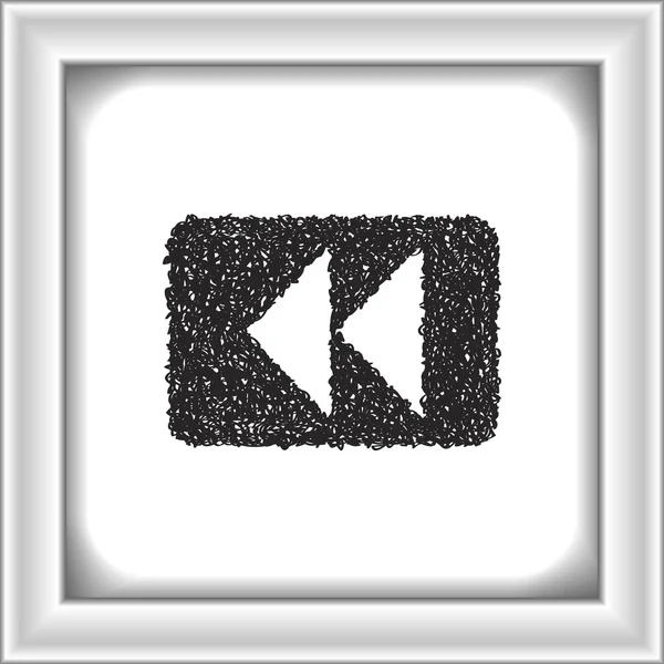 Simple gribouillage d'un bouton de rembobinage — Image vectorielle