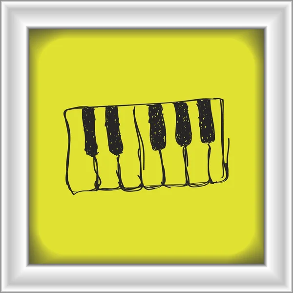 Enkla doodle för pianotangenter — Stock vektor