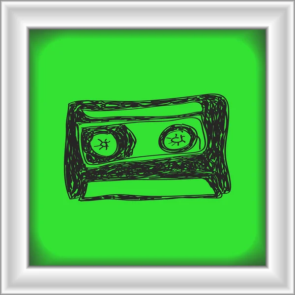 Eenvoudige doodle van een cassette — Stockvector