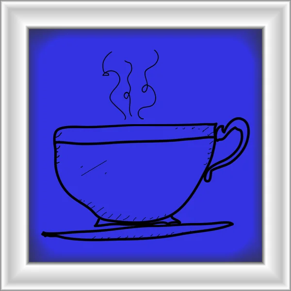Proste doodle filiżankę herbaty — Wektor stockowy