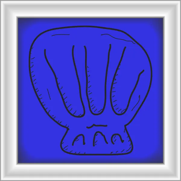 Eenvoudige doodle van een shell — Stockvector