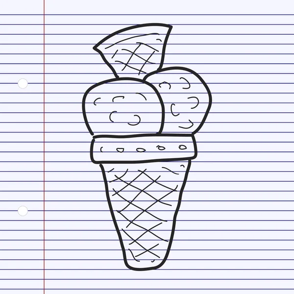 Eenvoudige doodle van een ijsje — Stockvector