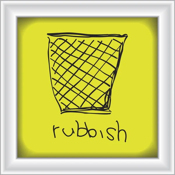 Simple doodle of a rubbish bin — Stock Vector