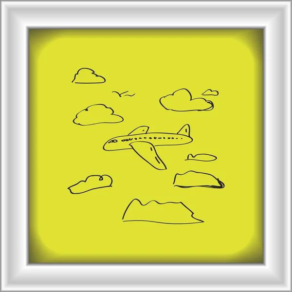 Bir uçak basit doodle — Stok Vektör