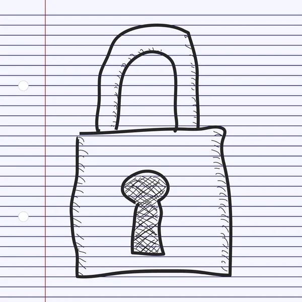 Simple doodle of a padlock — Stock Vector