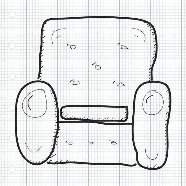 Simple gribouillage d'un fauteuil — Image vectorielle