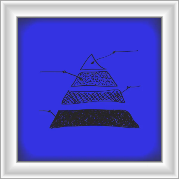 Doodle simple d'un graphique pyramidal — Image vectorielle