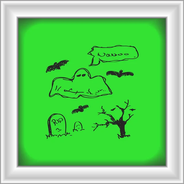 El garabato simple del juego de halloween — Vector de stock