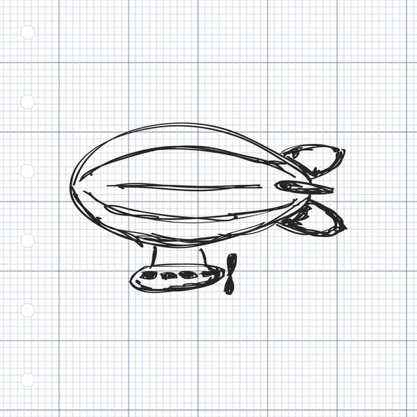 Простые каракули дирижабля — стоковый вектор