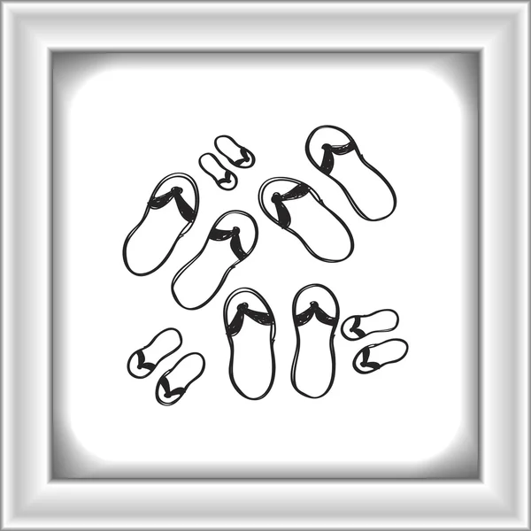 Simple doodle of a flip flop — Stock Vector