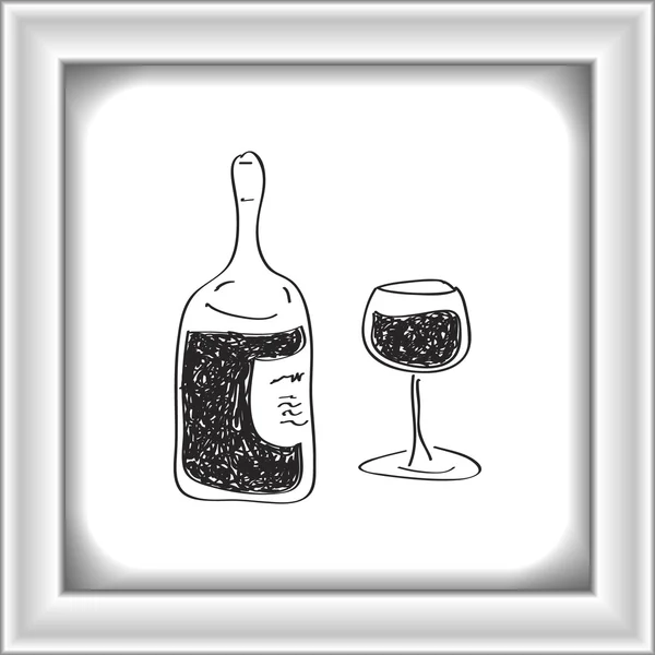 Doodle simples de uma garrafa de vinho —  Vetores de Stock