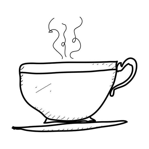 Garabato simple de una taza de té — Archivo Imágenes Vectoriales