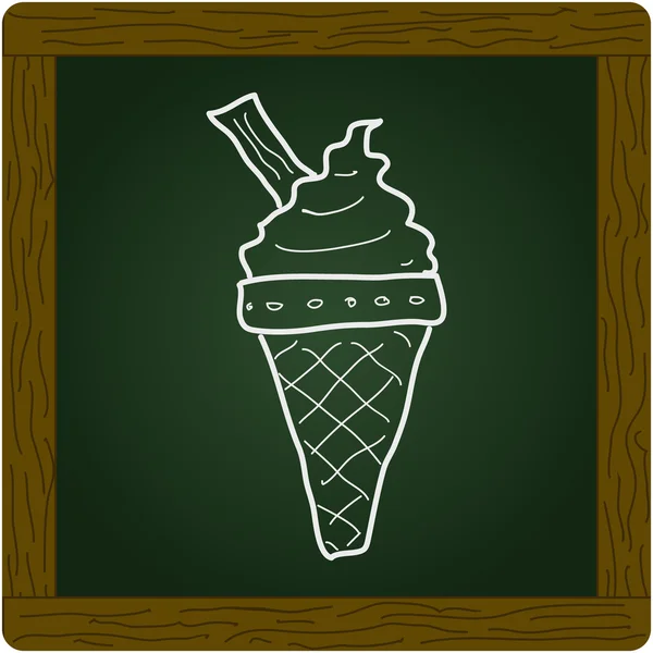 Doodle simples de um sorvete — Vetor de Stock