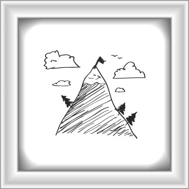 Bir dağın basit doodle