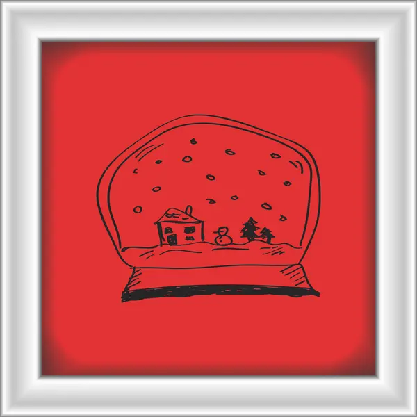 Simple doodle of a snow globe — Stock Vector