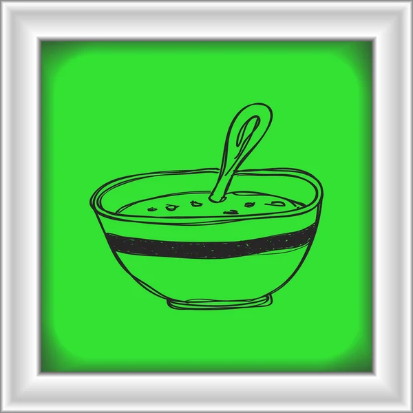 Простые каракули миски супа — стоковый вектор