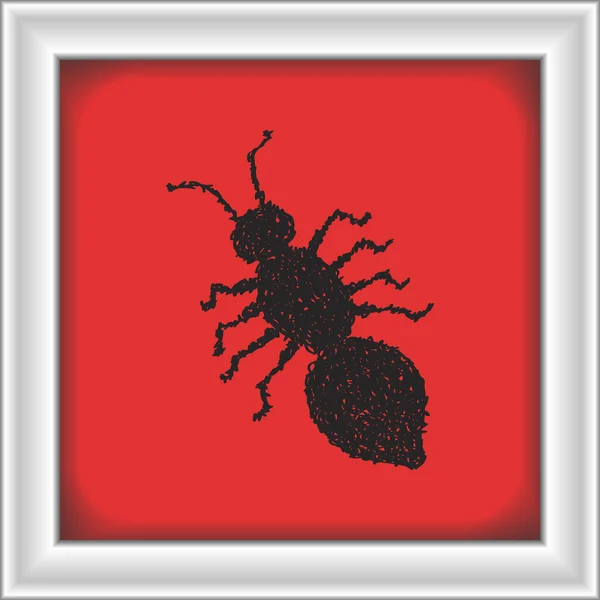 Eenvoudige doodle van een mier — Stockvector