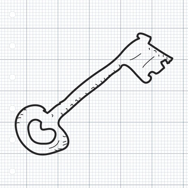 Eenvoudige doodle van een sleutel — Stockvector