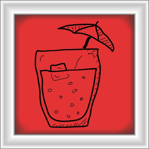 简便的涂鸦的一杯鸡尾酒 — 图库矢量图片