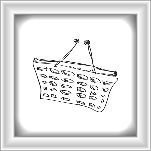 Eenvoudige doodle van een winkelmandje — Stockvector