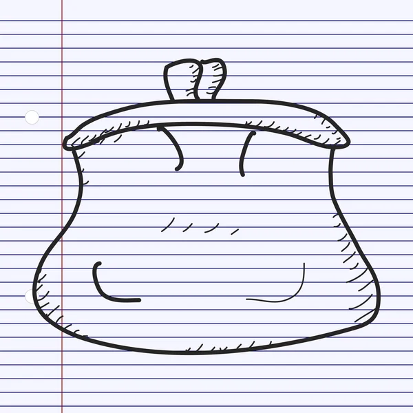 Simple gribouillage de sac à main — Image vectorielle