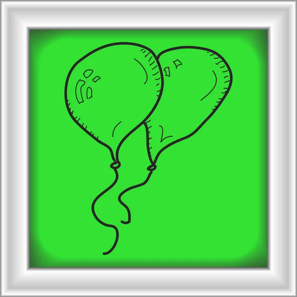 Semplice scarabocchio di un paio di palloncini — Vettoriale Stock