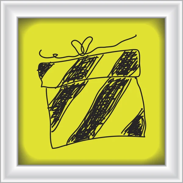 Απλή doodle του ένα δώρο — Διανυσματικό Αρχείο