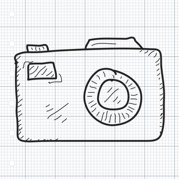 Garabato simple de una cámara — Vector de stock