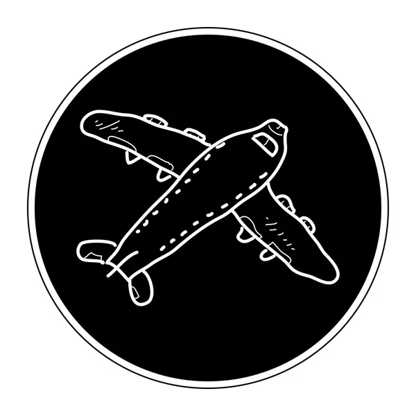 Garabato simple de un avión — Vector de stock