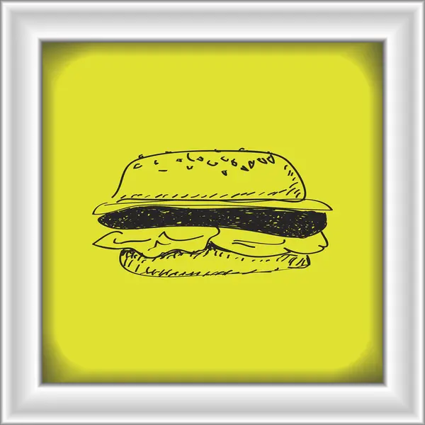 Simple gribouillage d'un hamburger — Image vectorielle