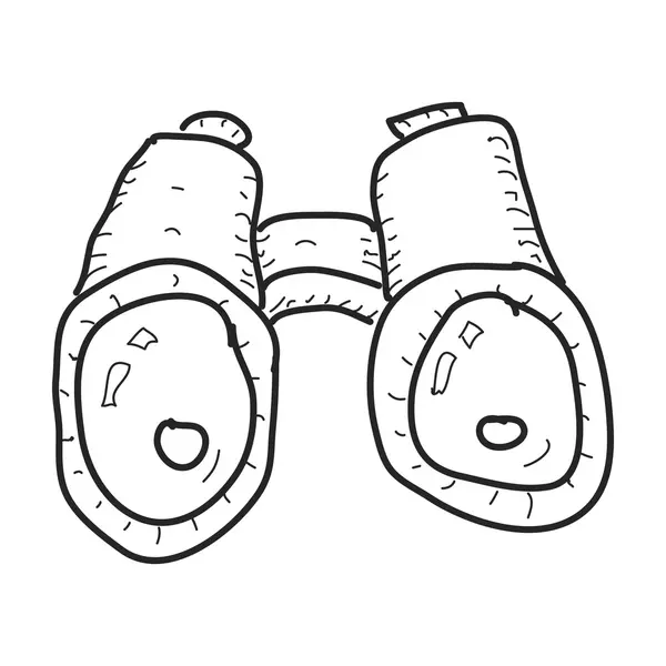 Doodle simples de um par de binóculos — Vetor de Stock