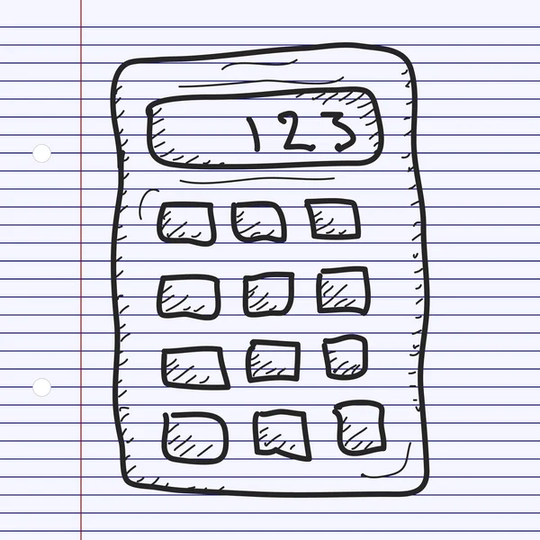 Eenvoudige doodle van een rekenmachine — Stockvector