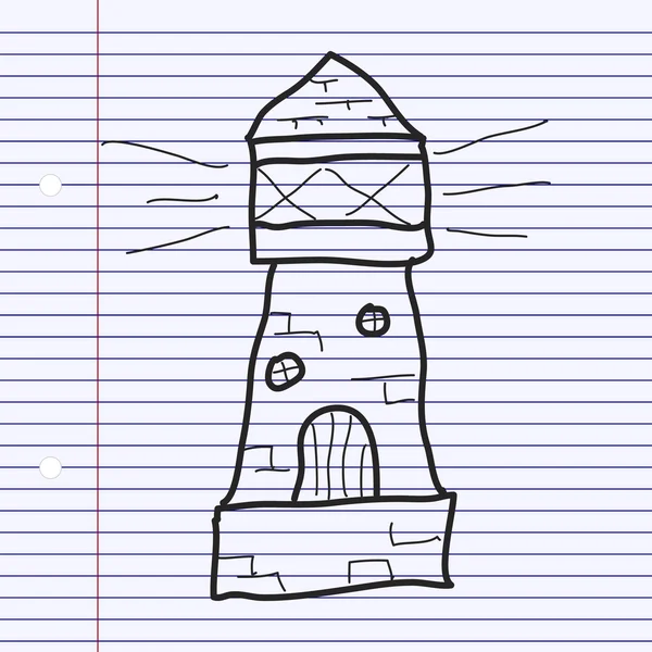 Doodle simples de um farol — Vetor de Stock