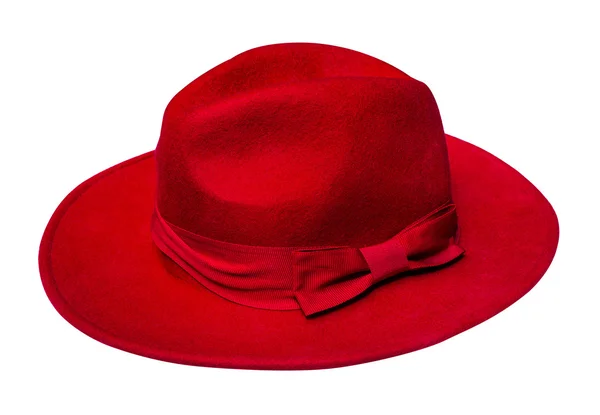 Red velvet hat isolated — Stock Photo, Image