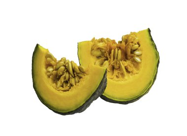 Kabak ve üzerinde beyaz izole tohum