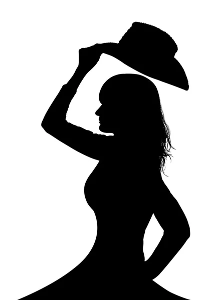 Silhouette de corps de dame et chapeau — Photo
