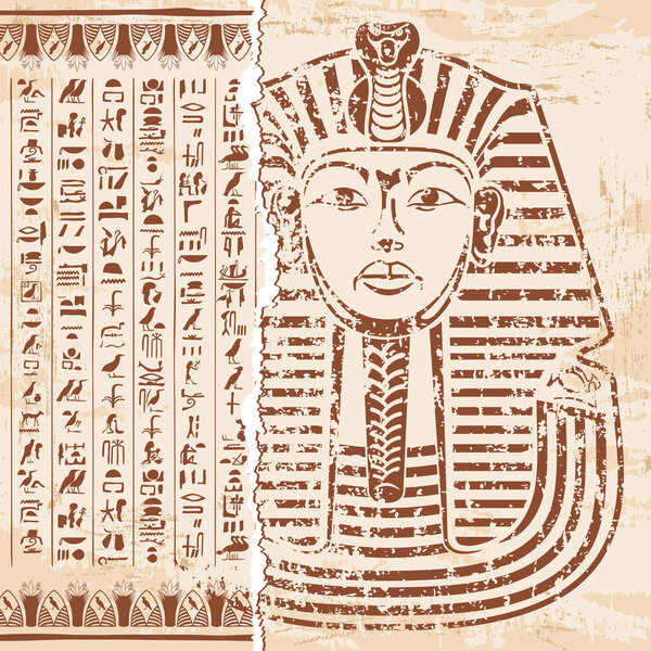 Egyptian ornaments and hieroglyphs.