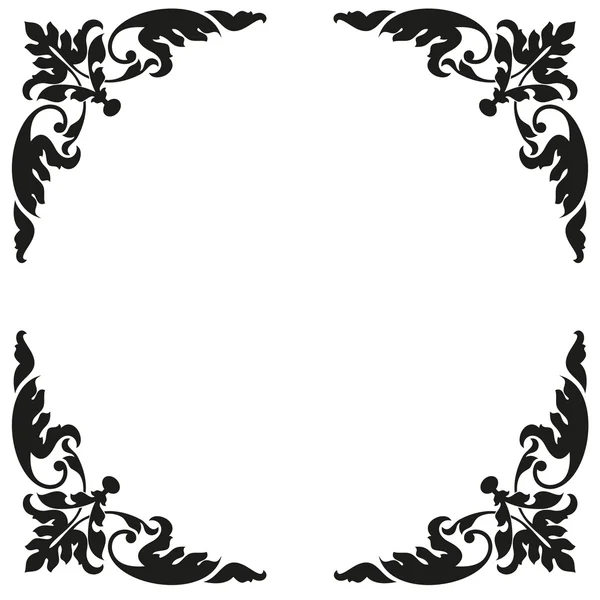 Vektor asiatisches Stilelement. Orientalischer Hintergrund. schwarzes Ornament auf weißem Bg. kreisförmiges Ornament mit eckigen Elementen. — Stockvektor