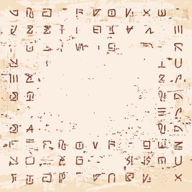 Uzaylı hiyeroglif taş oyma.