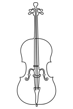 Bir çizgi. Telli müzikal akustik enstrüman..