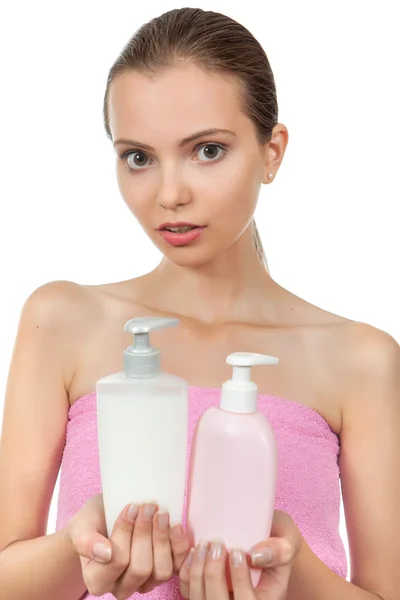 Girl with soap — Stock Photo, Image