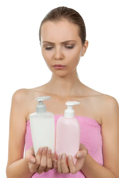 Girl with soap — Stock Photo, Image