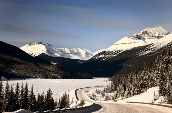 Rocky Mountains in Winter Canada