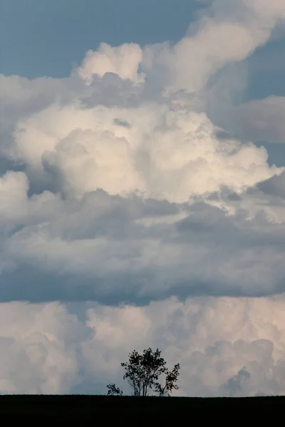 Ominous Storm Clouds Prairie Summer Rural Scene — Stock fotografie