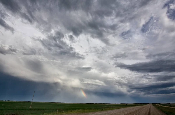 Ominous Storm Wolken Prairie Summer Rural Scene — Stockfoto