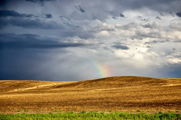 Ominous Storm Clouds Prairie Summer Rural Scene — Stock Photo, Image