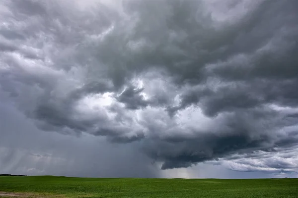 Olja Storm Moln Prärie Sommar Landsbygd Scen — Stockfoto