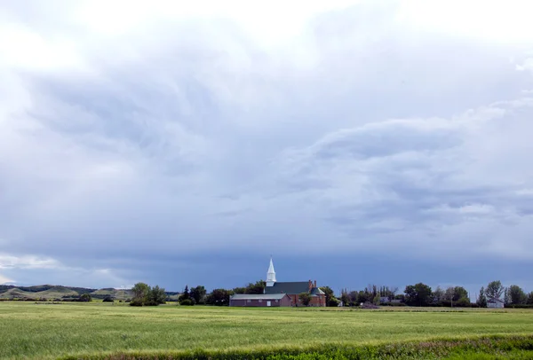 Olja Storm Moln Prärie Sommar Landsbygd Scen — Stockfoto